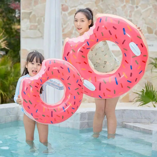 Inflatable Swimming Ring Donut Pool Float for Adult Kids Swimming Circle Ring Mattress for Summer Water Swimming Pool Beach Toys