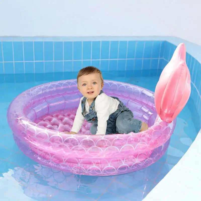 Pink Round Inflatable Swimming Pool PVC Paddling Pool Outdoor Summer Inflatable Pool Bathtub Above Ground Pool Blow Up Pools