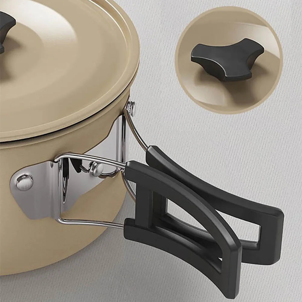 Outdoor Camping Cooker Set Outdoor cookware camping cookware Wild water kettle Cooking Cooker Portable set pot picnic equipment