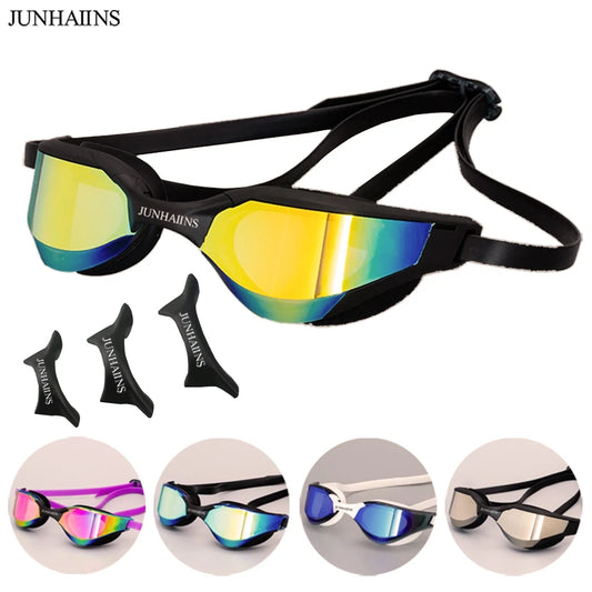 Silicone Professional Waterproof Plating Clear Double Anti-fog Swim Glasses Anti-UV Men Women eyewear swimming goggles with case