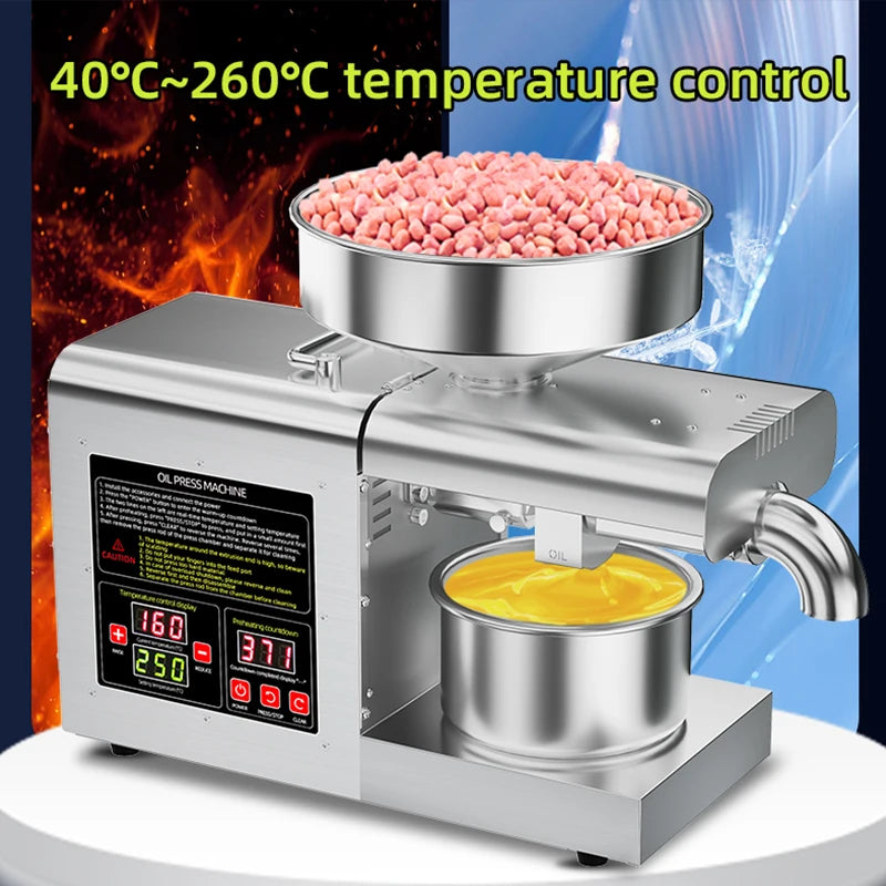 SUNZ  Stainless steel  Household   Commercial Oil Press machine ,  Cold press  Linseed oil extrator  presser