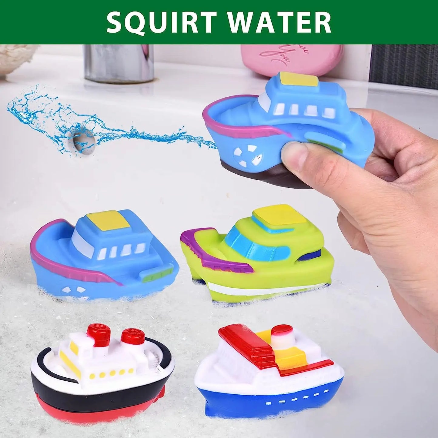 Mini Car Baby Shower Boat Carrying Toy Shower Boat Sprinkler Swimming Pool Children's Bathtub And Beach Birthday Gift