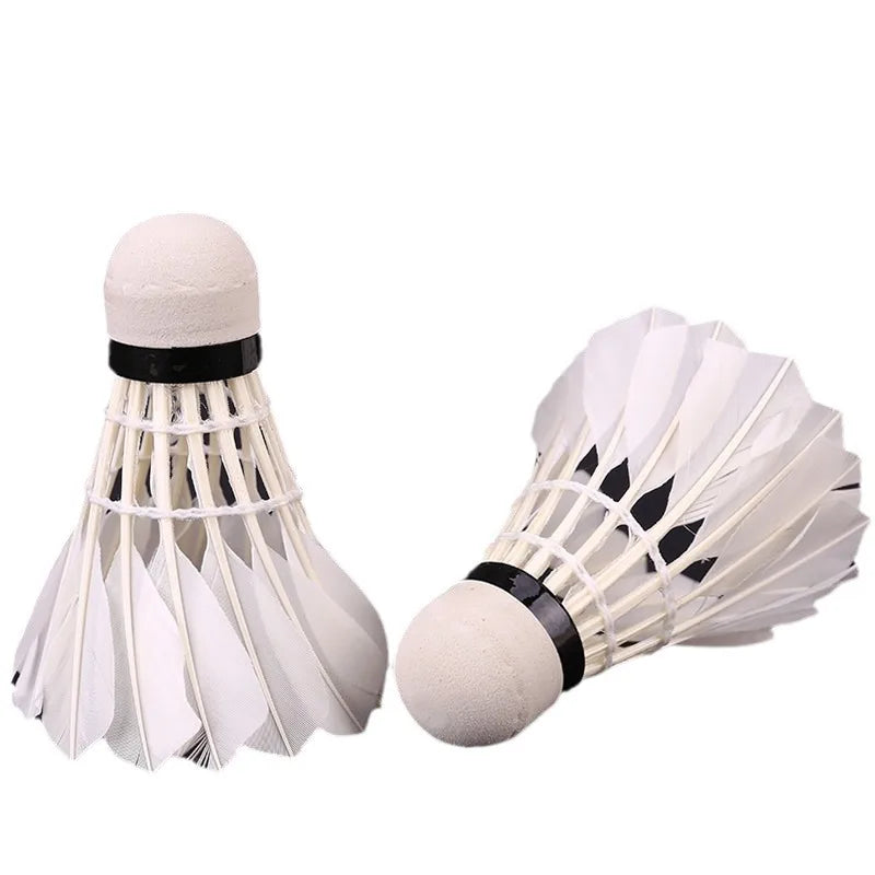 12PC Badminton Shuttlecock White Training Ball Shuttlecock Badminton Training Equipments High Speed Goose Feather Badminton Ball