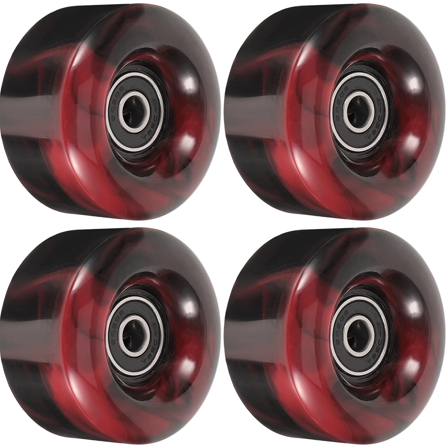 4 Pcs Skateboard Double Row Roller Skates 5832 Mixed Two-color PU Non- Four-wheel 82a High Elastic Woman