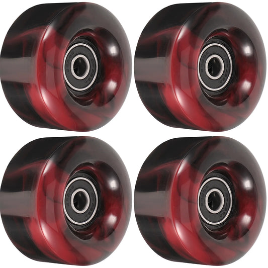 4 Pcs Skateboard Double Row Roller Skates 5832 Mixed Two-color PU Non- Four-wheel 82a High Elastic Woman