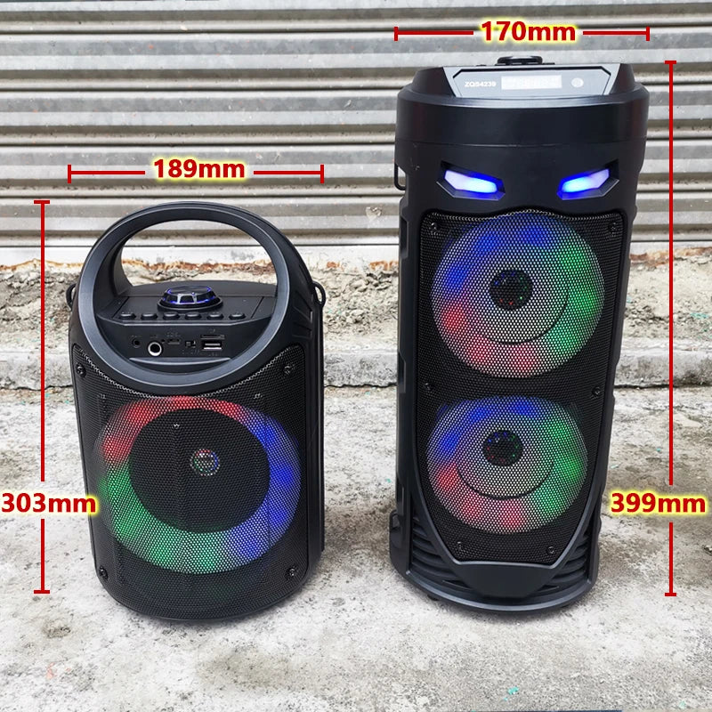 30W Wireless Column Big Power Stereo Portable Bluetooth Speaker Subwoofer Bass Party Speakers with Microphone Family Karaoke USB