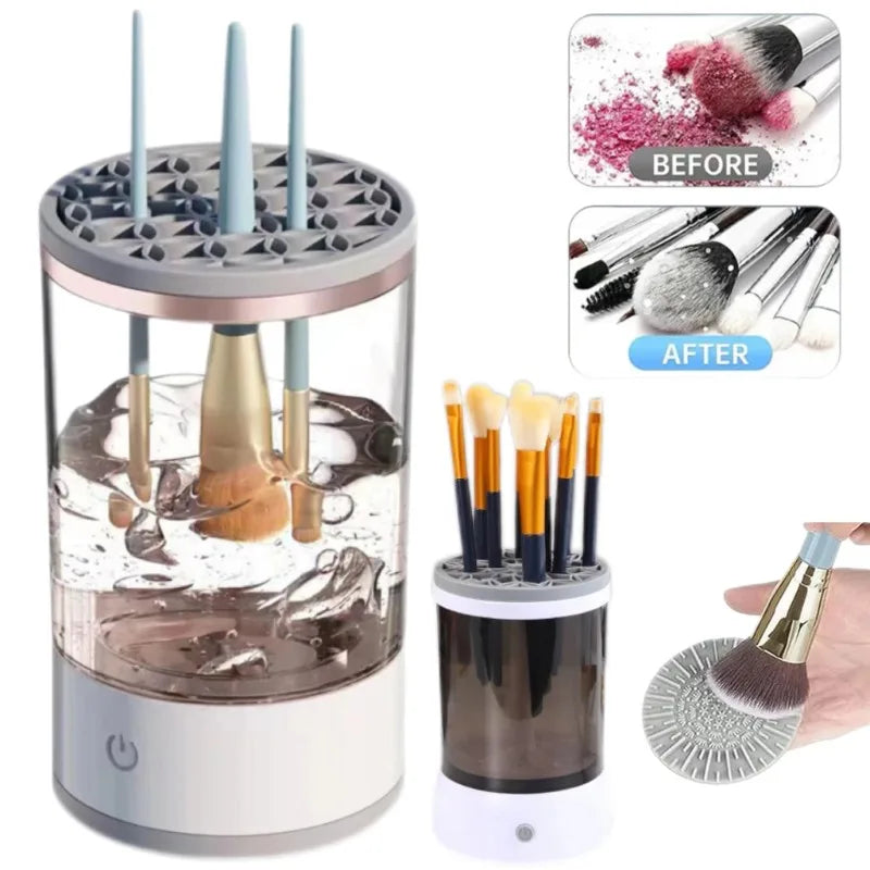 Electric Makeup Brushes Cleaner 3 in 1 Portable Automatic Cosmetic Brush Cleaning Washing Tools Professional Beauty Accessories