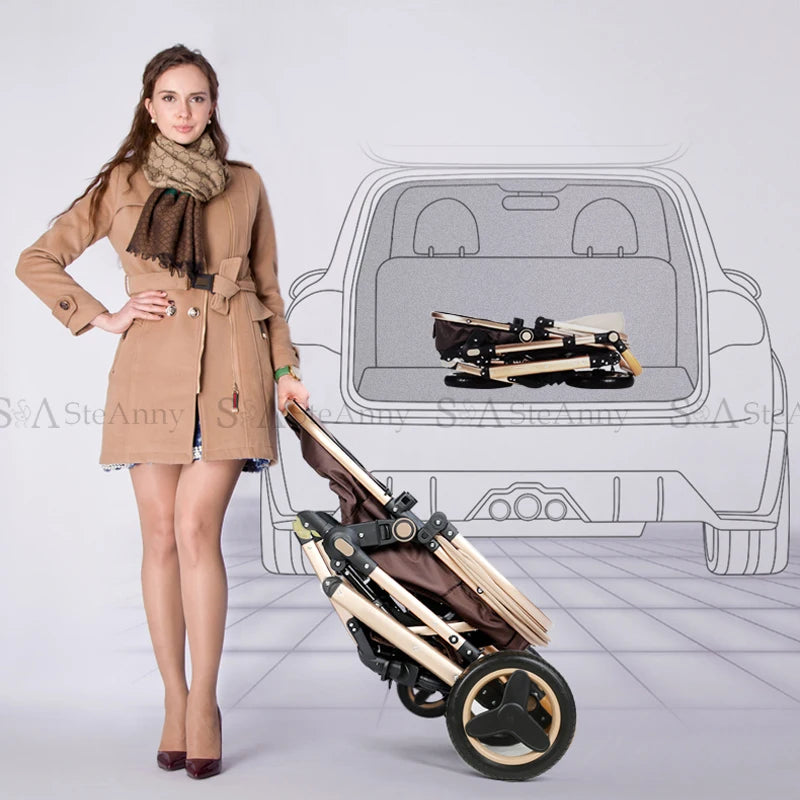 Baby Stroller Combo Car Seat Travel System Wagon Stroller Free Shipping Pram Portable  baby Carriage Bassinet Pram