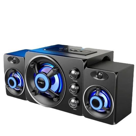 HIFI 3D Stereo Speakers Colorful LED Heavy Light AUX USB Wired Wireless Bluetooth Audio Home Theater Surround Sound Bar TV