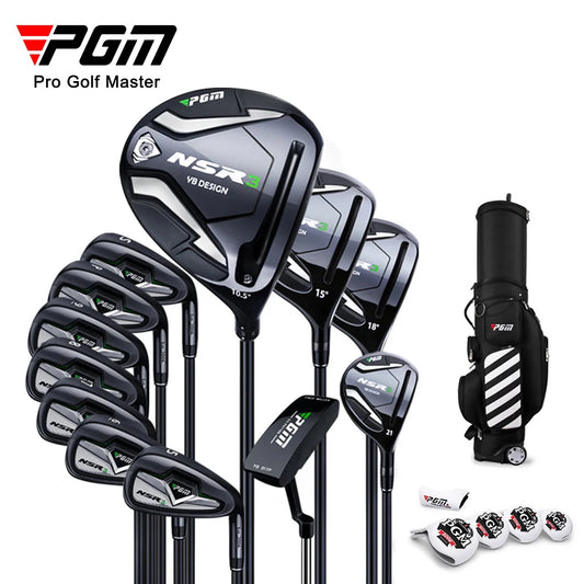 PGM NSR3 Men Stainless Steel Golf Clubs R/S Iron Ultra-light Right Hand Professional Practice Pole Angle Adjustable 7pcs
