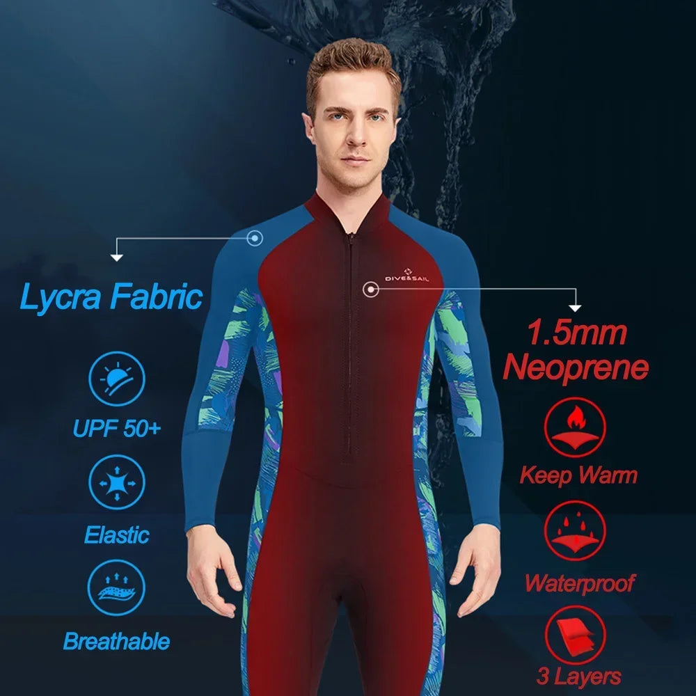 1.5mm Neoprene Shorty Mens Wetsuit UV-proof