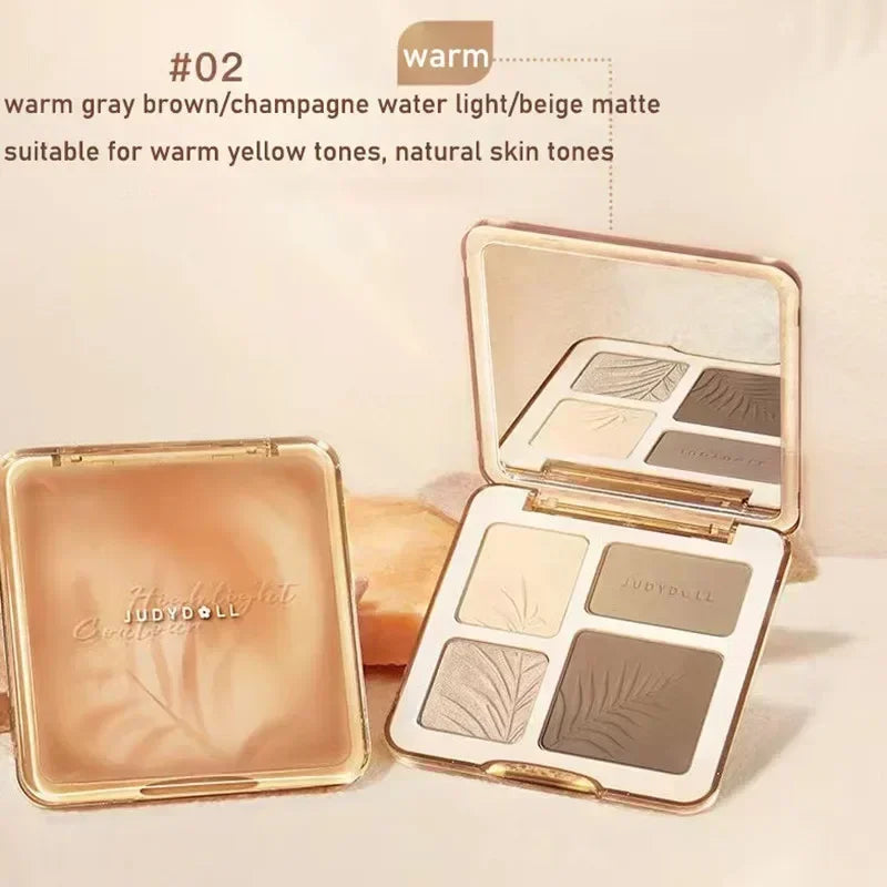 Wholesale 9G Judydoll Face Highlighter Makeup Palette Face Lasting Luminous Contour Shimmer Matte Powder 3D Nose Cosmetics