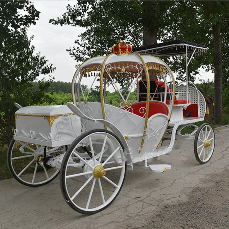 Electric Pumpkin Horse Carriage Prinss Cart Park Tourism  Amusement Horse Drawn Pedal Carriage Trailer For Sale
