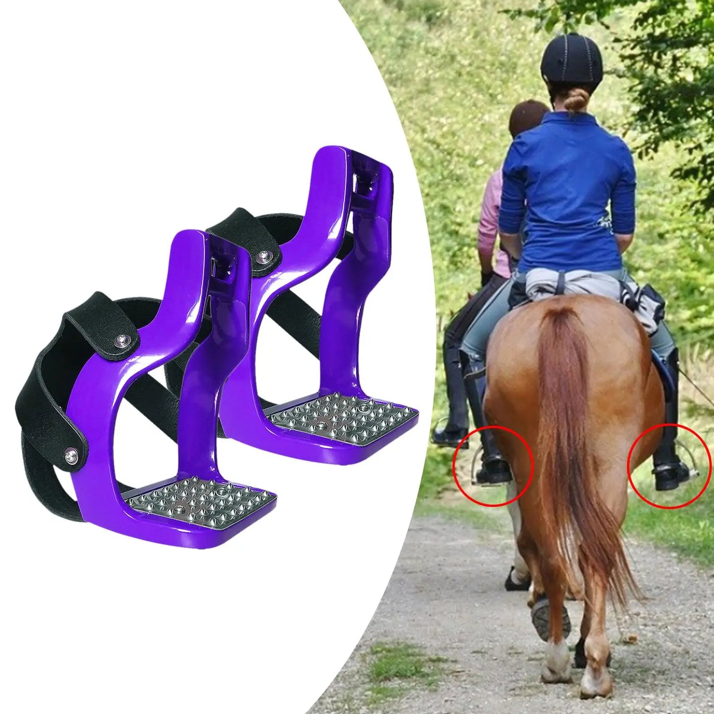 Horse Riding Rainbow 5 Colors Safety Stirrups Flexible Die-Cast Aluminum Riding Tack Saddle with Net Cover Pedal