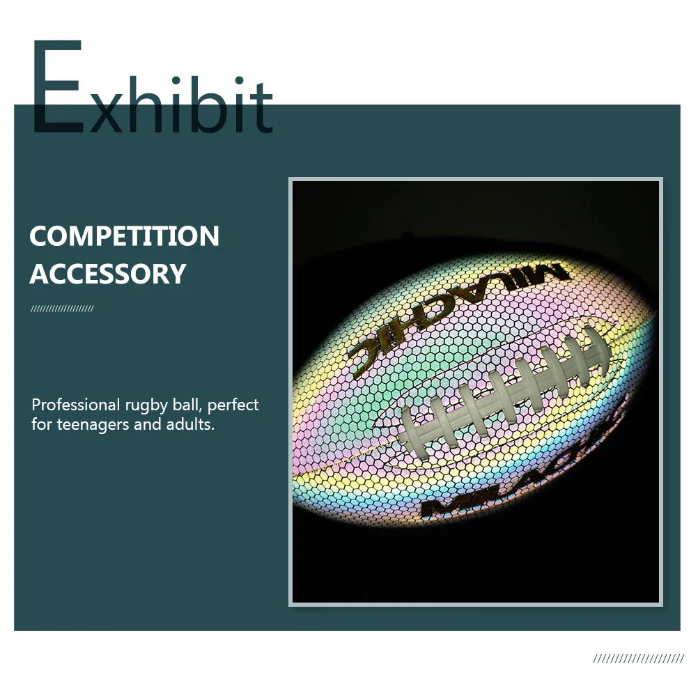 Size 6 American Football Rugby Ball Footbll Competition Training Practice Rugby Ball Team Sports Reflective Rugby Football