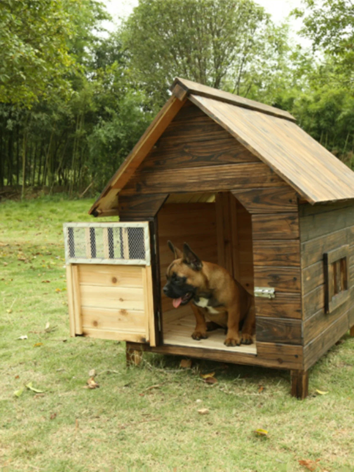 All-season wooden kennel outdoor rainproof pet cage warm large and small dog kennel  dog house