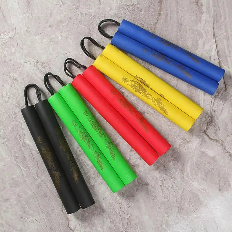 2pcs/lot Martial Arts Foam Nunchakus Kids Rope Chains Plastic Nunchakus Children Kung Fu Wushu Nunchucks Trainer For Beginners