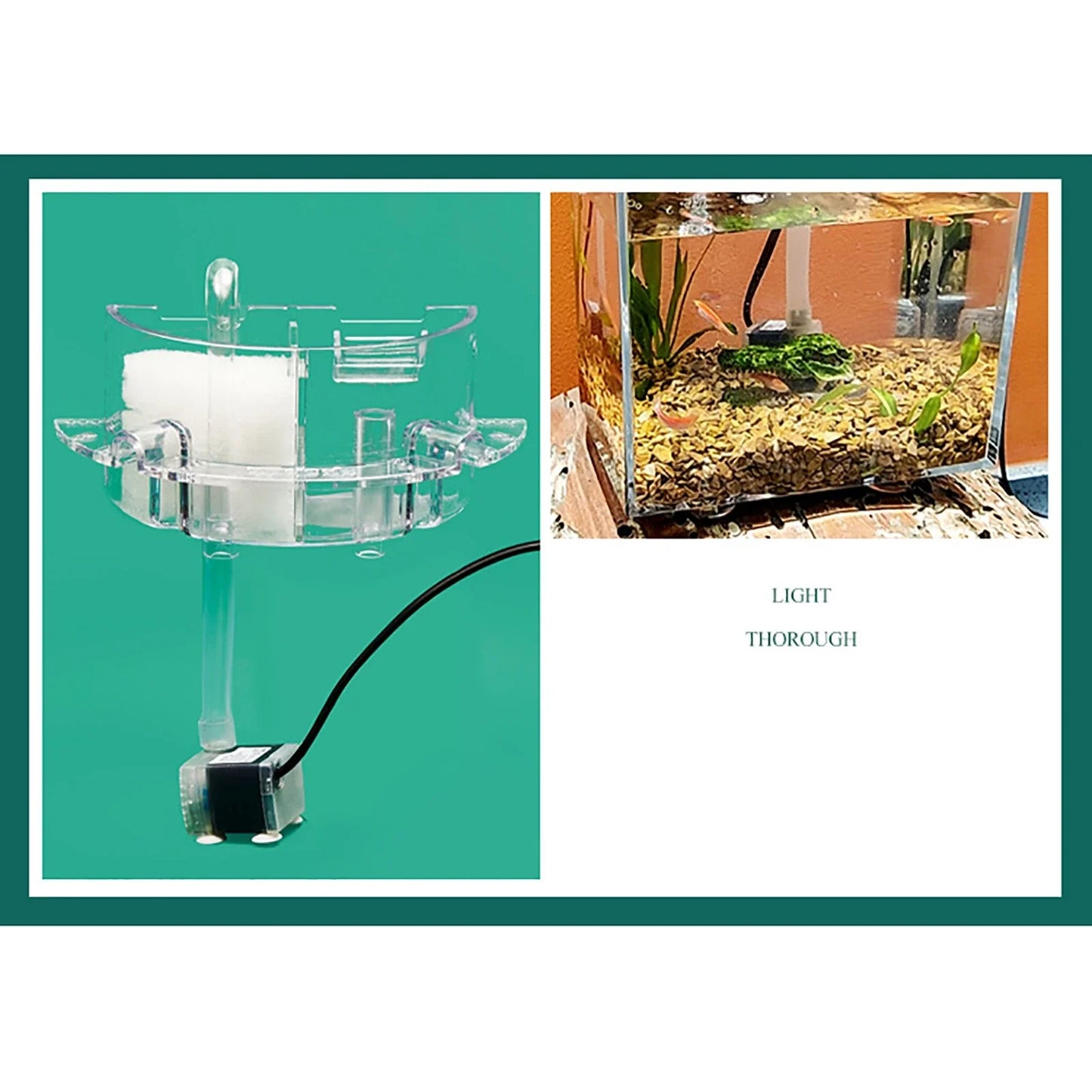 Mini Acrylic Aquarium Transparent Fish Keeper Fishbowl Portable Desktop Fish Tank Betta Tropical Fish Quiet Pump Filter Cotton