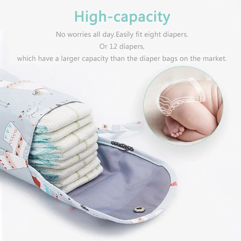 Reusable Baby Diaper Bag Pram Hanging Nappy Bag Waterproof Mommy Handbag Large Capacity Diaper Caddy Baby Essentials