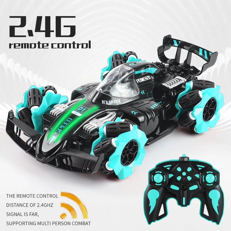 4WD Spray Drift RC Car 360 Degrees Rotation Stunt High Speed RC Car Cross Country Climbing Light Music Toys For Boy For Kid Gift