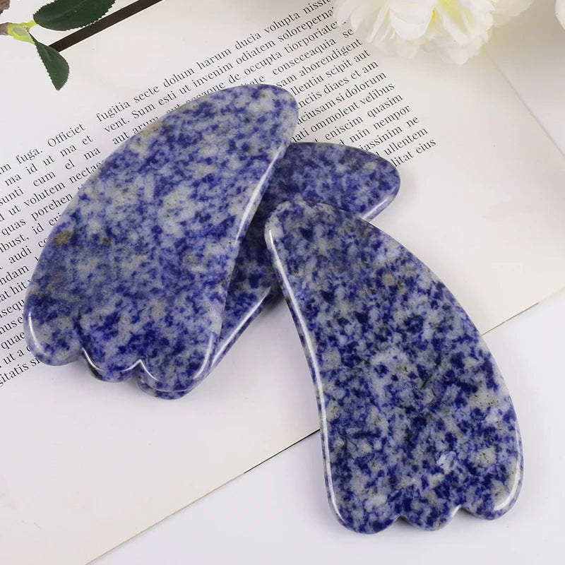 Wing Shape Sodalite Gua Sha Tool Health Care Natural Stone