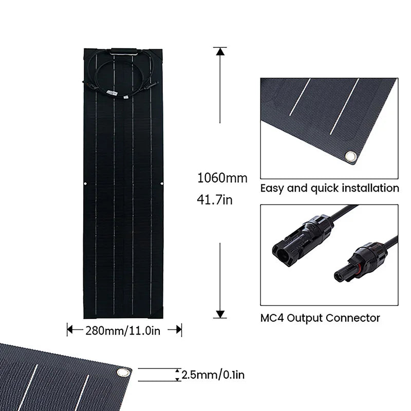 High Quality 50W Monocrystalline Silicon Solar Panel ETFE Flexible Waterproof Solar Panel For Rooftop Power Generation, Tents