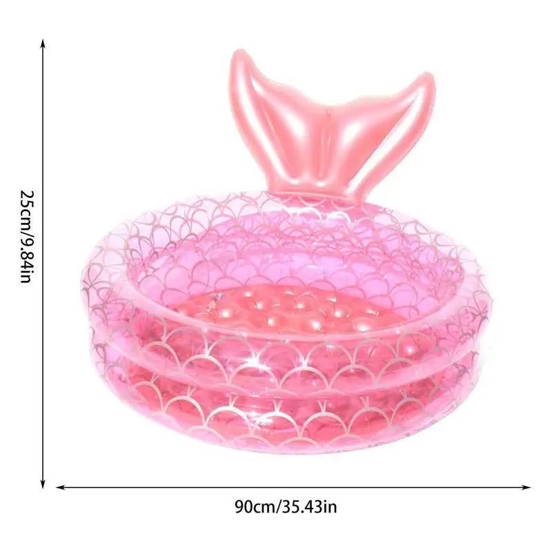 Pink Round Inflatable Swimming Pool PVC Paddling Pool Outdoor Summer Inflatable Pool Bathtub Above Ground Pool Blow Up Pools