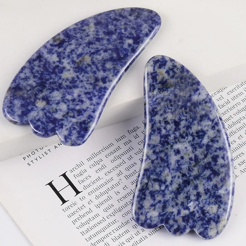 Wing Shape Sodalite Gua Sha Tool Health Care Natural Stone