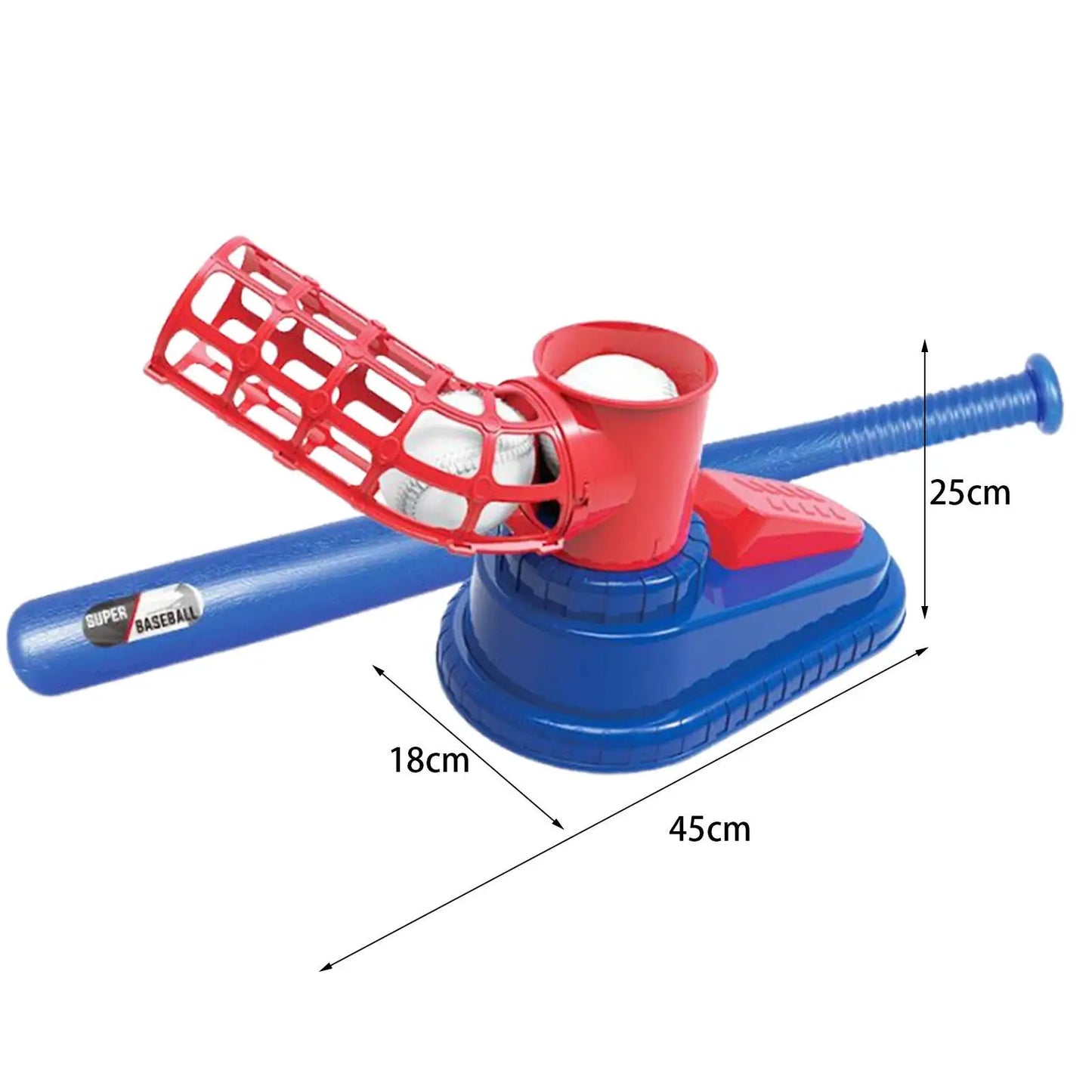 Baseball pitching machine for children with bat and 6 baseball balls