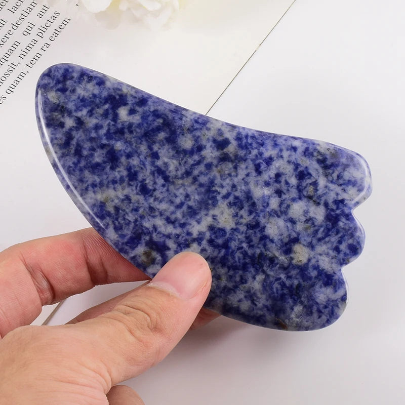 Wing Shape Sodalite Gua Sha Tool Health Care Natural Stone