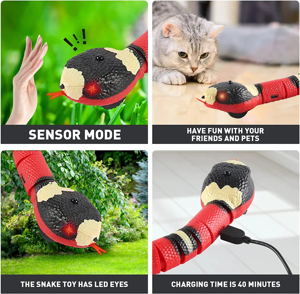 Interactive Toys Smart Sensing Snake Tease Toys Automatic Cat Toys Eletronic Snake For Cats Dogs Pet Kitten Toys Pet Accessories