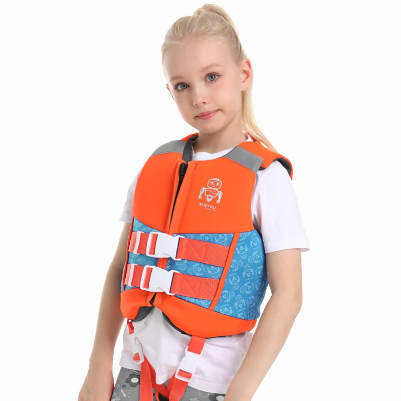 Neoprene Life Jacket For Kids Buoyancy Life Vest Boys Girls Surfing Vests Diving Flotation Swimming Aid Child