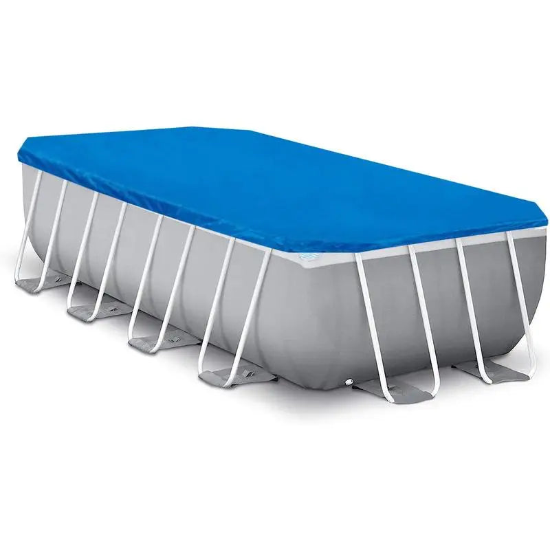Inflatable Swimming Pool Cover Rectangular Ground Pool Cover PE Tarpaulin Waterproof Rain Cloth Dustproof With Drawstring