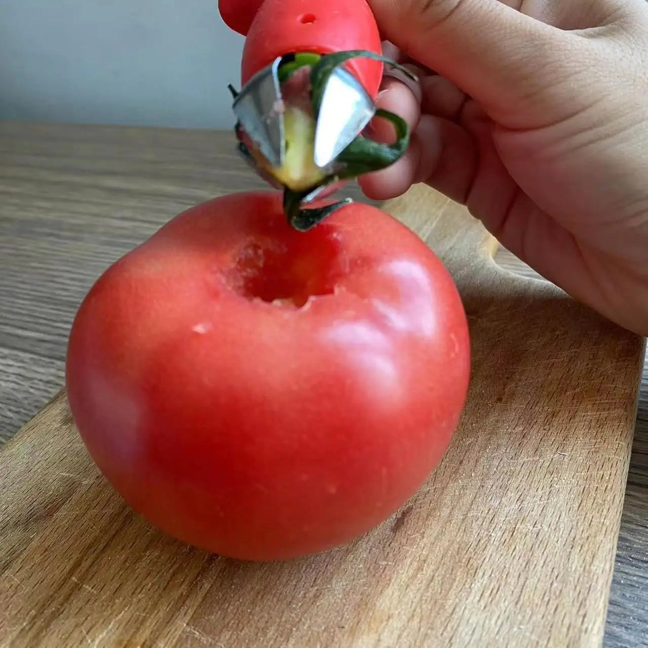 Original Stem Gem Strawberry Huller, Tomato Corer Tool, Strawberry Slicer, Red/Green