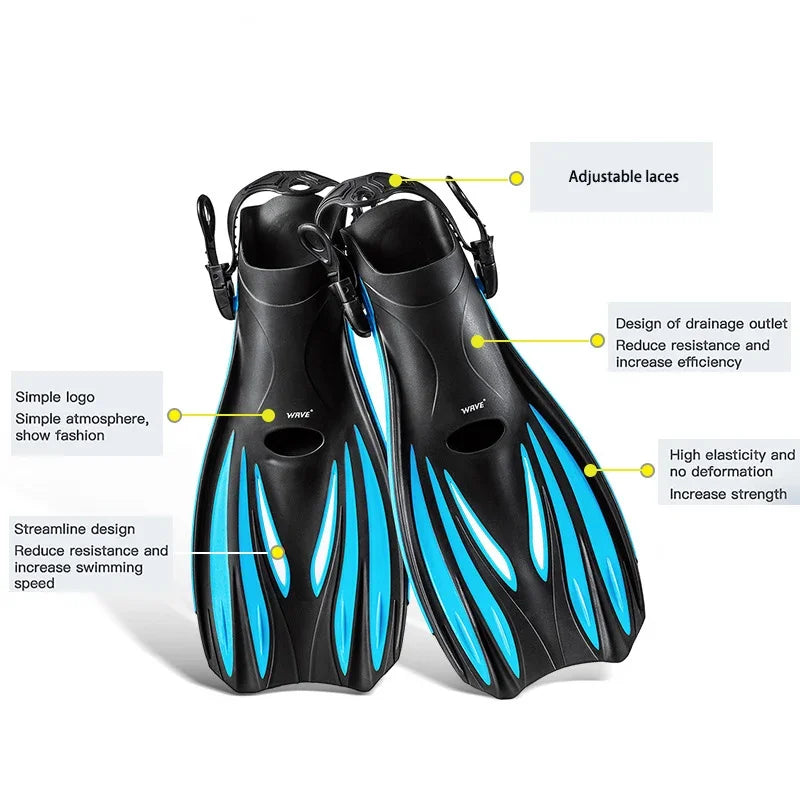 Professional Adult Flexible Comfort TPR Non-Slip Swimming Diving Fins Rubber Snorkeling Swim Flippers Water Sports Beach Shoes