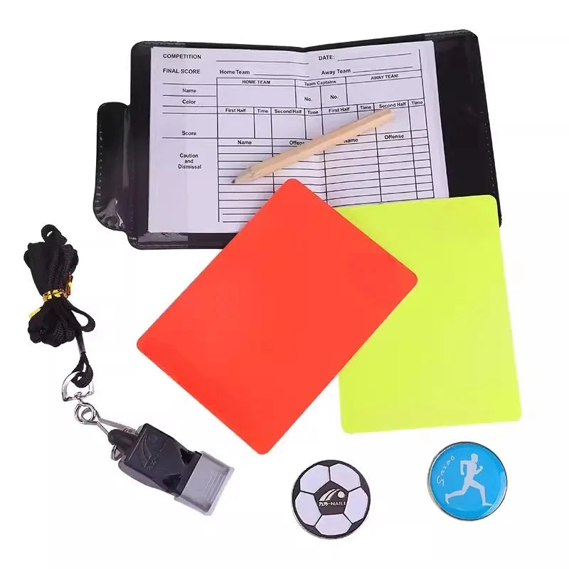 Soccer Referee Whistles With Red Yellow Card Football Referee Whistle Cards Kit Sport Training Useful Outdoor Survival Equipment