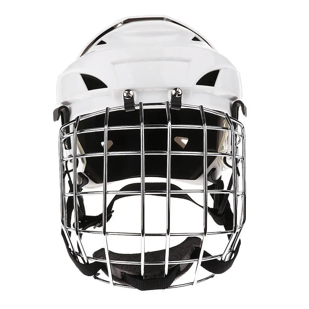 Adjustable Ice Hockey Helmet & Mask Combo For unisex adult White & Face Combo For Men & Women Professional Protective M/L
