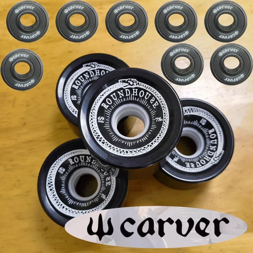 Genuine carver surf skateboard wheels 69mm 78A, plus carver bearings whole set cheap but good quality, carver longboard wheels