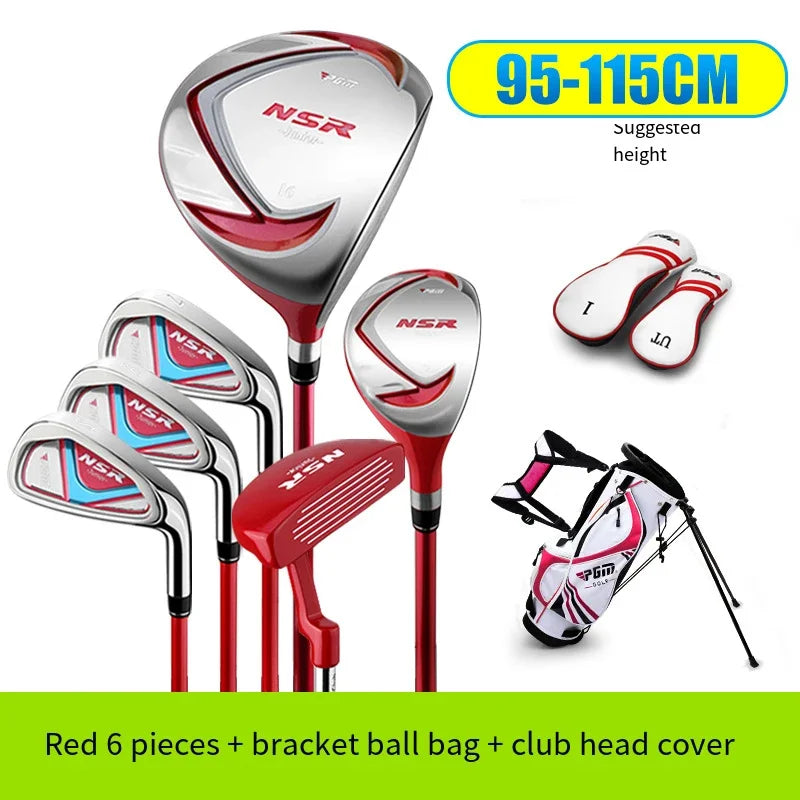 PGM Boys Girls Golf Clubs Set JRTG006,95-155cm Right Hand Kids Practice Pole,Beginner's Lightweight Golf Training Club with Bag