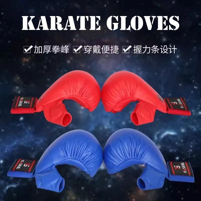 Adults Kids Karate Gloves Children Hands Protector Pads Boxing Gloves Taekwond Kickboxing Muay Thai Sanda MMA Training Equipment