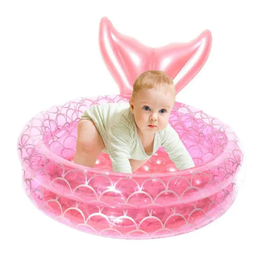 Pink Round Inflatable Swimming Pool PVC Paddling Pool Outdoor Summer Inflatable Pool Bathtub Above Ground Pool Blow Up Pools