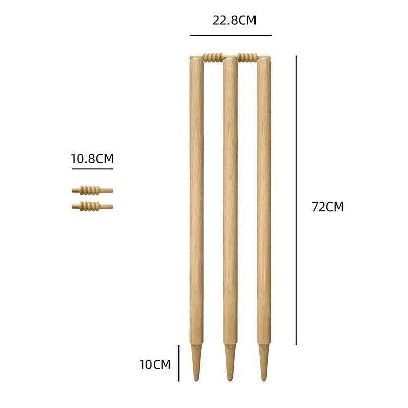 Cricket Stumps Wood Handmade From Solid International Standard Cricket Court Equipment Set Of 3 Stumps 2 Bails