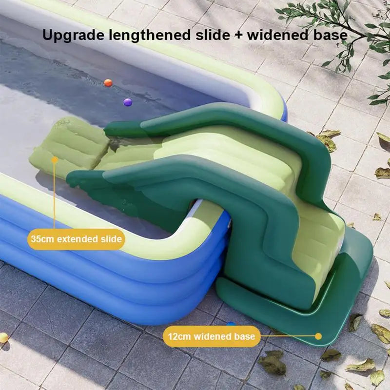 Inflatable Pool Slide Kids Fun Outdoor Anti-Tipping Waterpark Slides Toy Summer Inflated Water Slides Swimming Pool Accessories