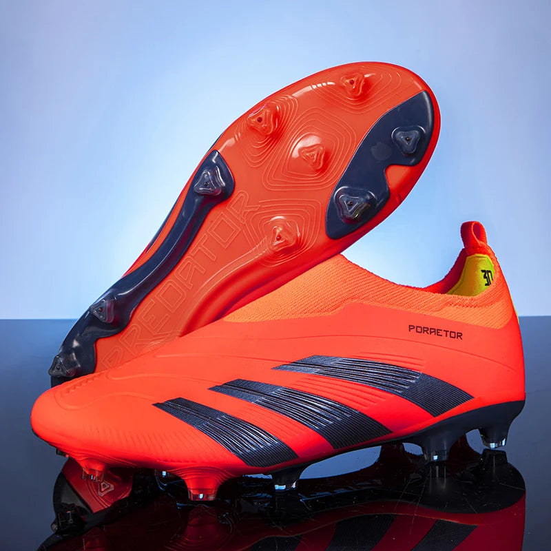 Original TF/FG Men Soccer Cleats Shoes Outdoor Sneakers Kids Futsal Training Non Slip Football Shoes Slip On Free Shipping Fast
