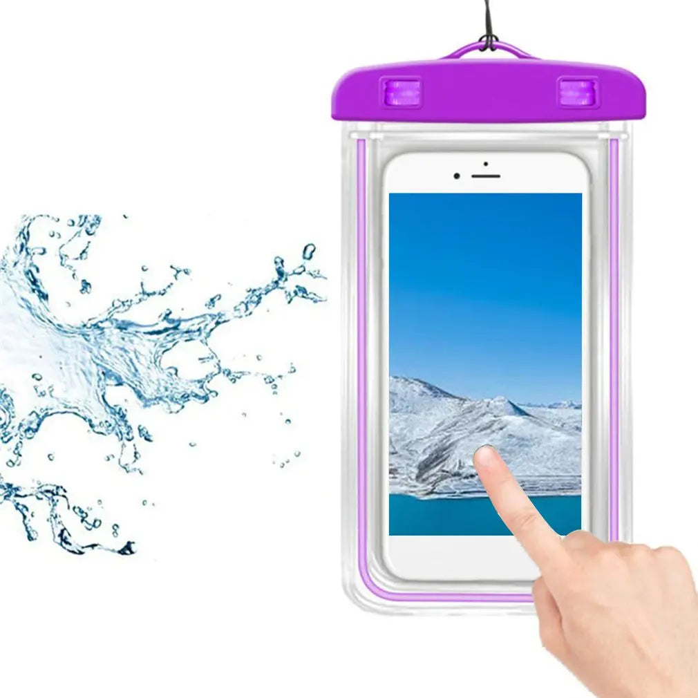 4-6.5 Inch Summer Luminous Waterproof Pouch For Cell Phone Swimming Surfing Gadget Beach Dry Bag Phone Case Cover Camping Holder