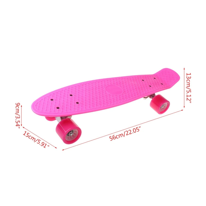 22 inch Four-wheel Skateboard Single-Warp Kick Skate Board for Beginners