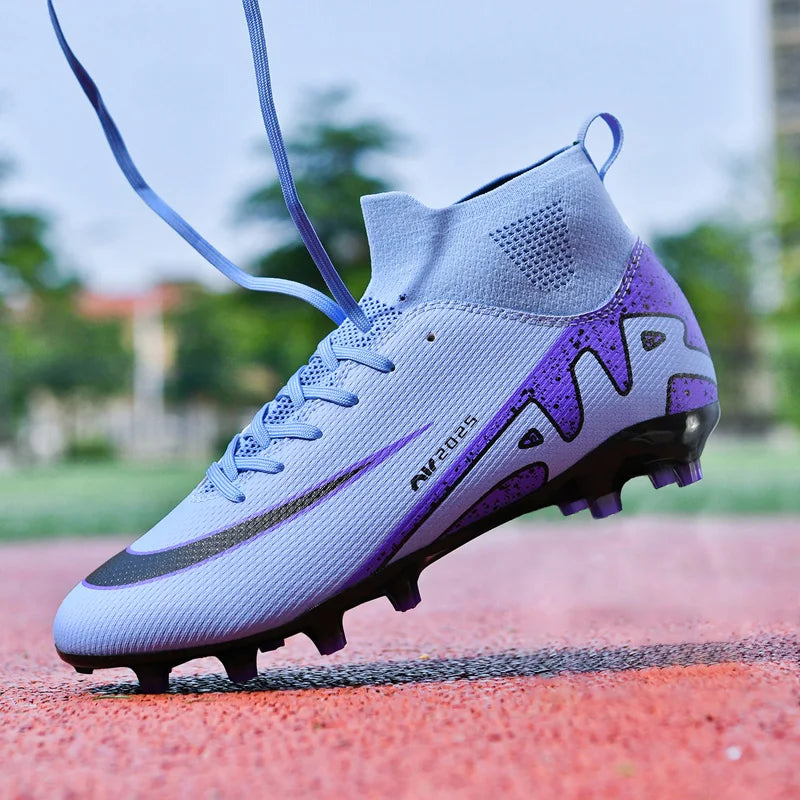 Fashion High Top Adult FT/AG Professional Soccer Boots Anti Slip Wearable Youth Soccer Boots Outdoor Lawn Sports Soccer Ball