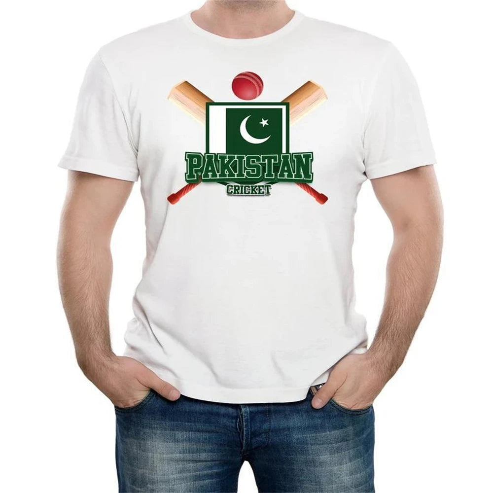 Men'S Pakistan Cricket Supporters Custom Men Brand Flag T-Shirt