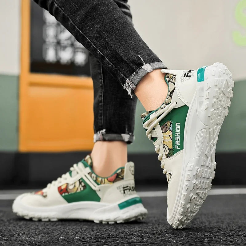 Autumn Men Casual Cricket Shoes 2024 Fashion Trend Sneakers Walking Skateboard For Boys Youth Retro Style Board Shoes