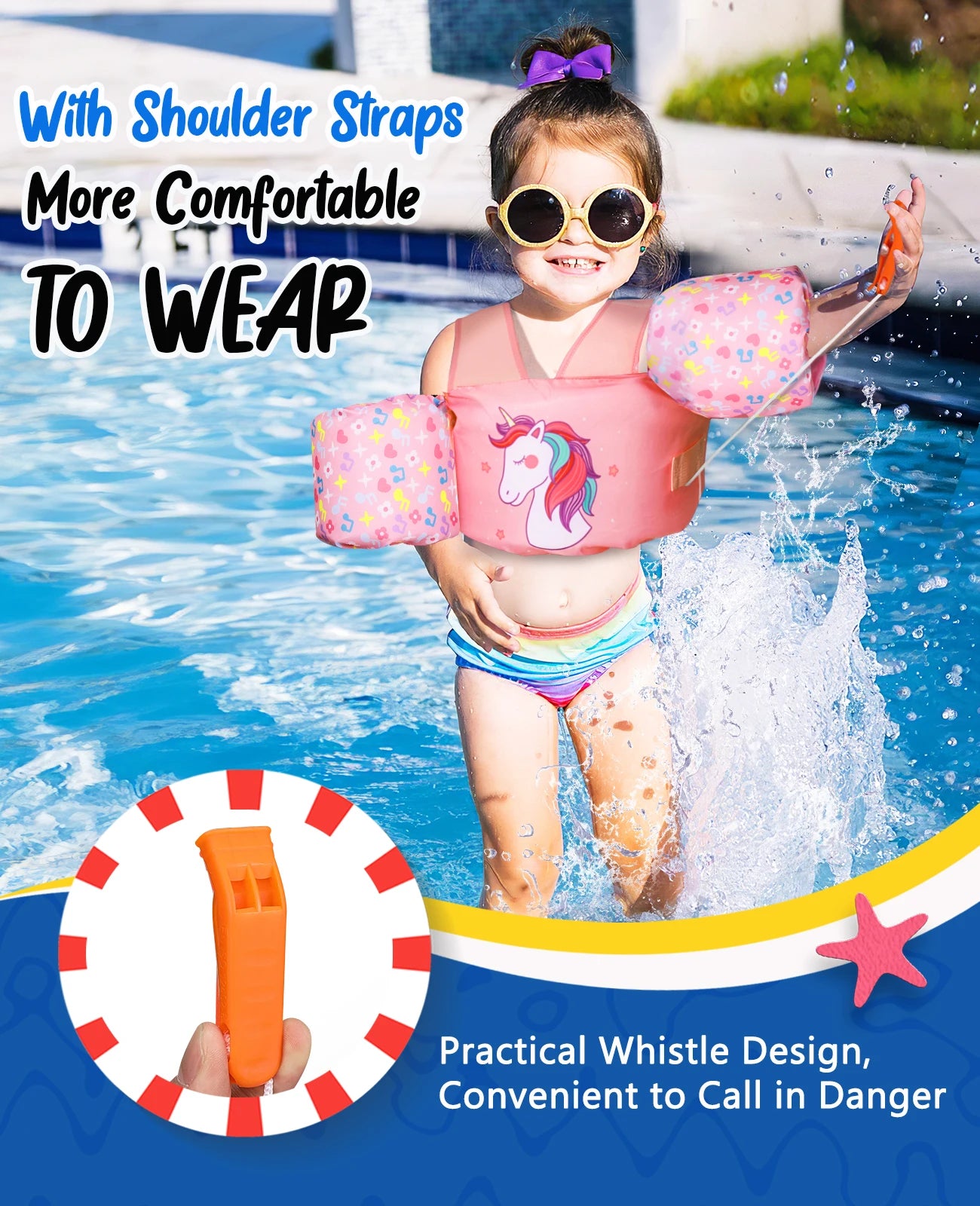 Kids Life vest Children's Swimming Arm Float Whistle child lifejacket Swimsuit Foam Safety Swimming Pool Accessories for kayak